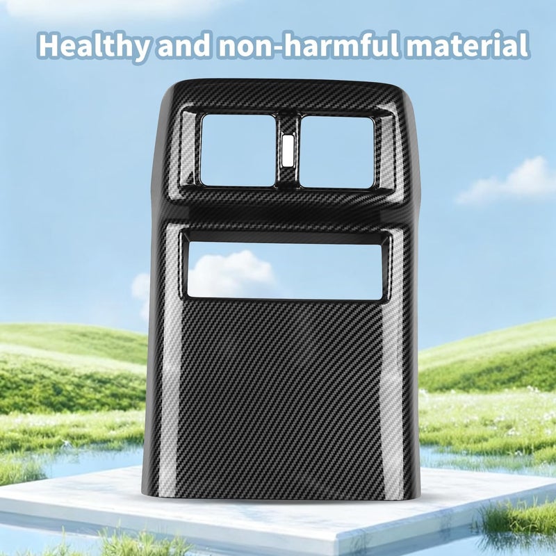 Treesiche Store Rear Air Vent Outlet Panel Anti Kick Cover Compatible with 4Runner 2025 Interior Rear Row Air Conditioning Vent Cover(Carbon Fiber) - Image 5